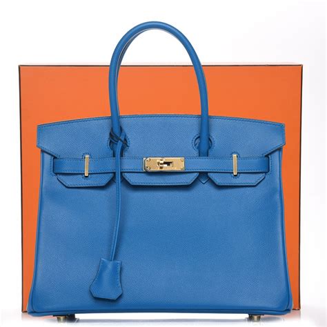 HERMES Epsom Birkin 30 Bleu Zanzibar.